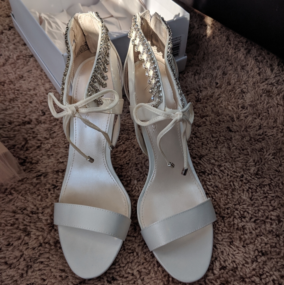 Nina white bridal shoes